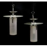 A pair of Art Deco hanging lights,