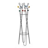 An 'Atomic' wrought iron coat stand,