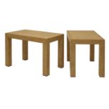 A pair of scumbled cream-on-white side tables,