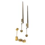 Five brass candlesticks,