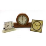 Three Art Deco clocks,