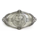 A WMF pewter card tray,