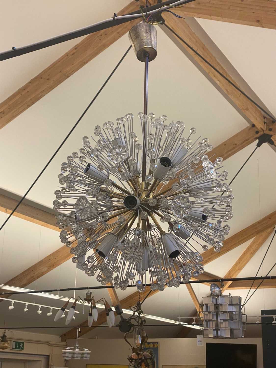 An Austrian Rupert Nikoll 'Dandelion' or Sputnik chandelier, - Image 3 of 4