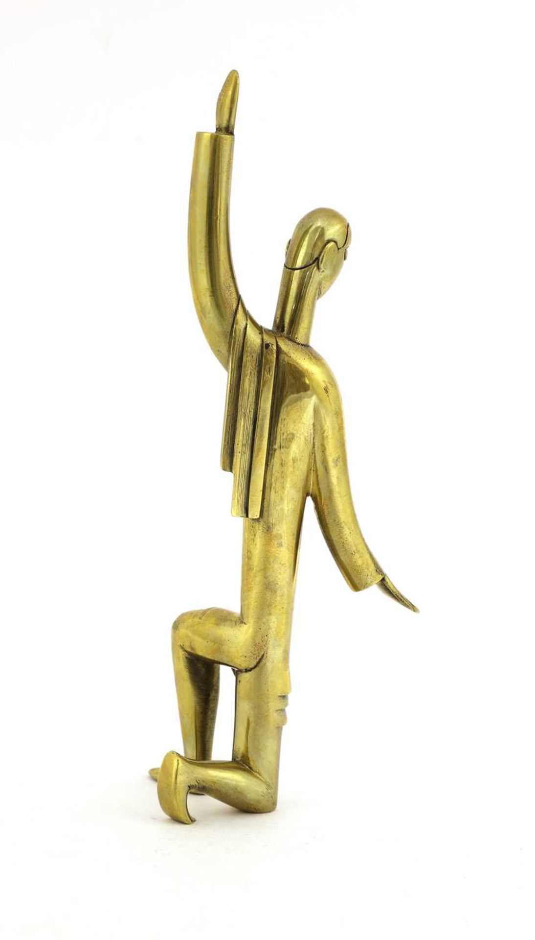 A Hagenauer polished brass figure of a kneeling man, - Bild 2 aus 4