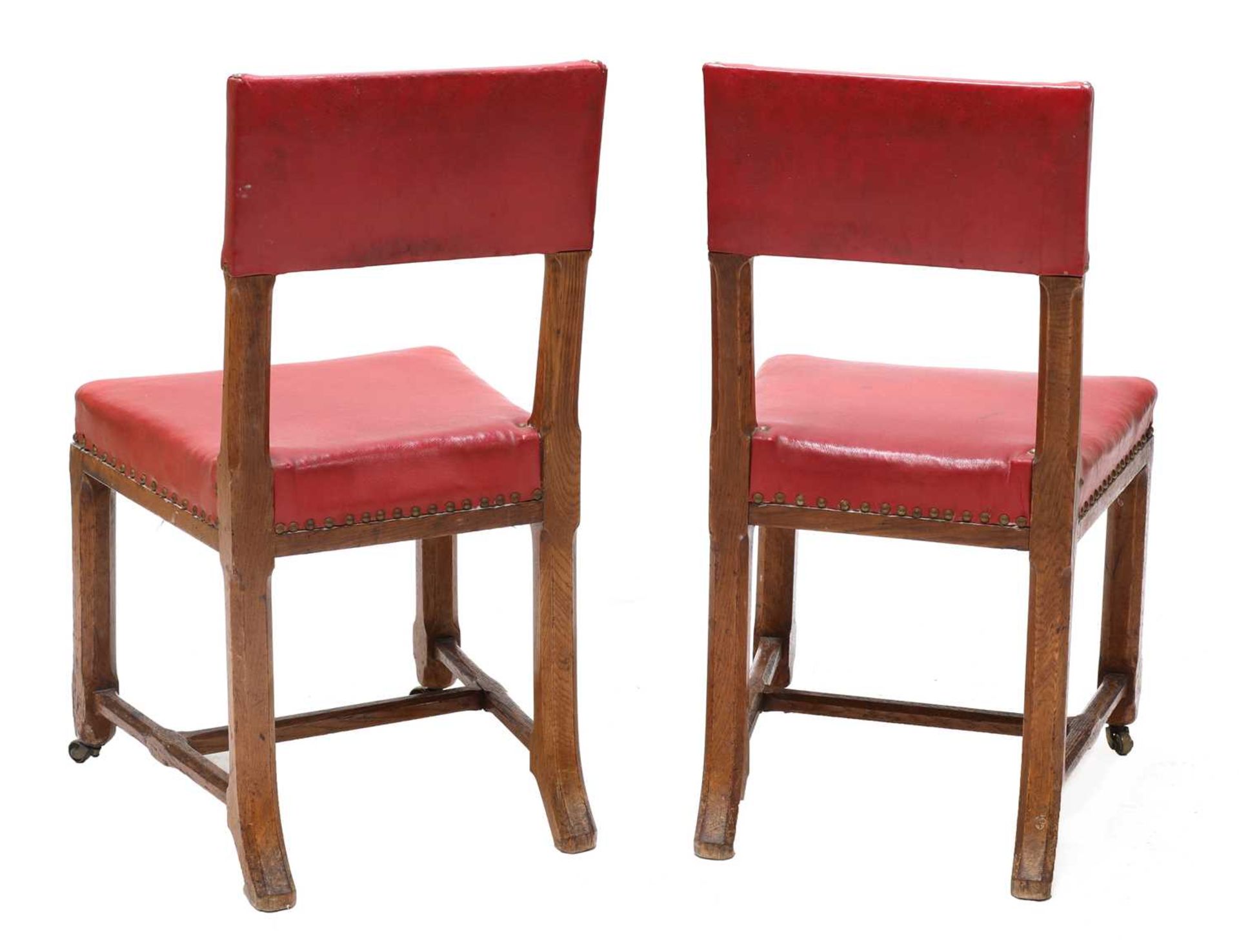 A pair of Reformed Gothic oak side chairs, - Image 3 of 4