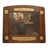 A Scottish Arts and Crafts oak and gesso frame,