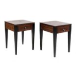 A pair of Art Deco-style Macassar ebony bedside tables,