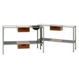 A pair of console tables,