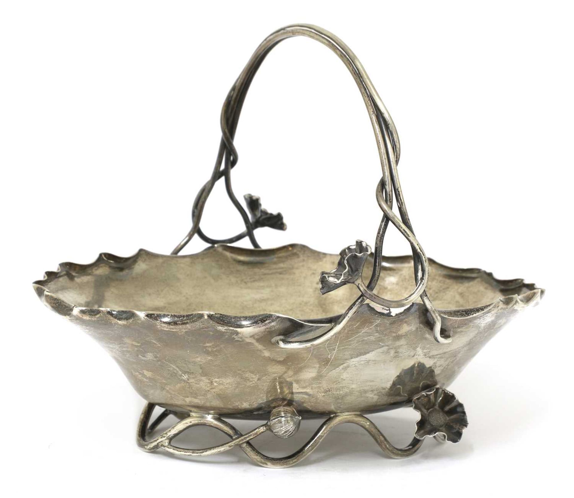 An Aesthetic Movement silver basket