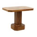 An Art Deco walnut side table,