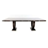 An Art Deco-style Macassar ebony dining table,