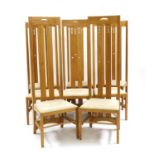 A set of eight high-backed 'Ingram' oak dining chairs,