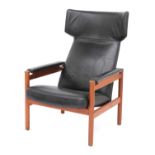 A Fritz Hansen 'Model 4365' teak armchair,