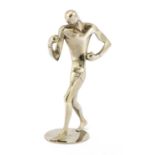 A Hagenauer silvered figure of a boxer,