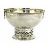 A silver bowl,