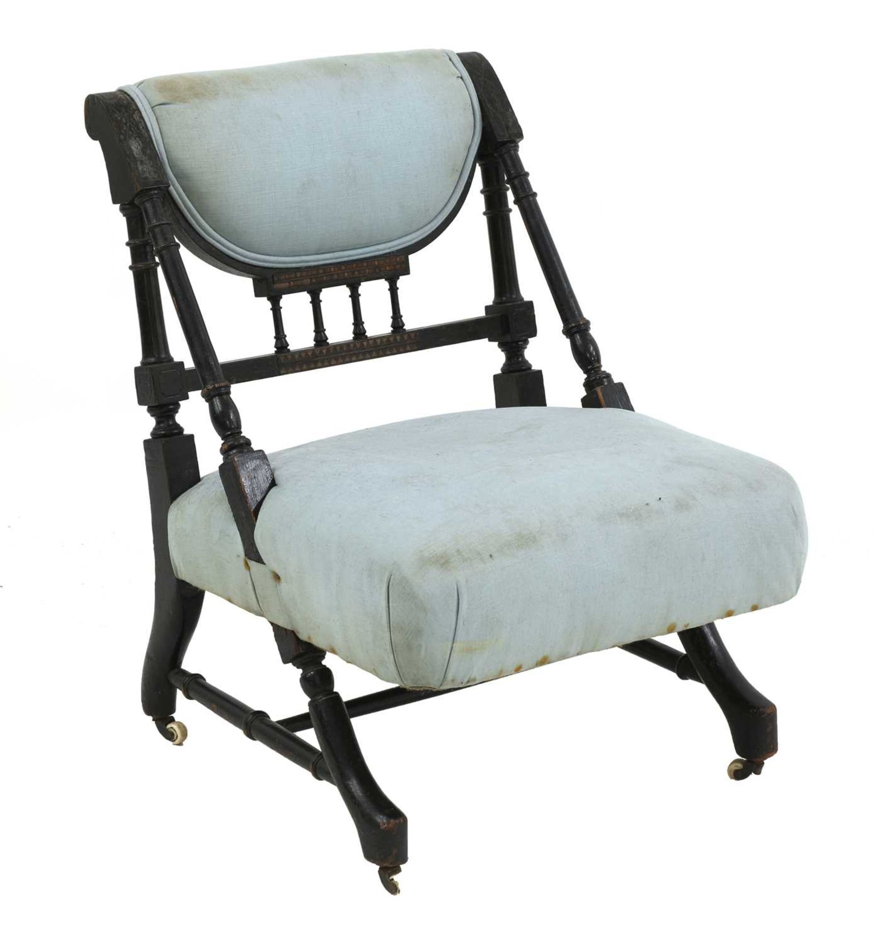 An Aesthetic Movement ebonised side chair, - Bild 2 aus 5