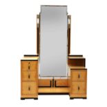 An Art Deco maple and ebonised dressing table,