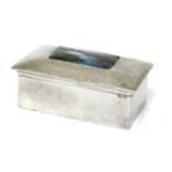 A Liberty Tudric pewter and enamel jewellery box,