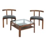 A pair of afrormosia 'T' chairs,