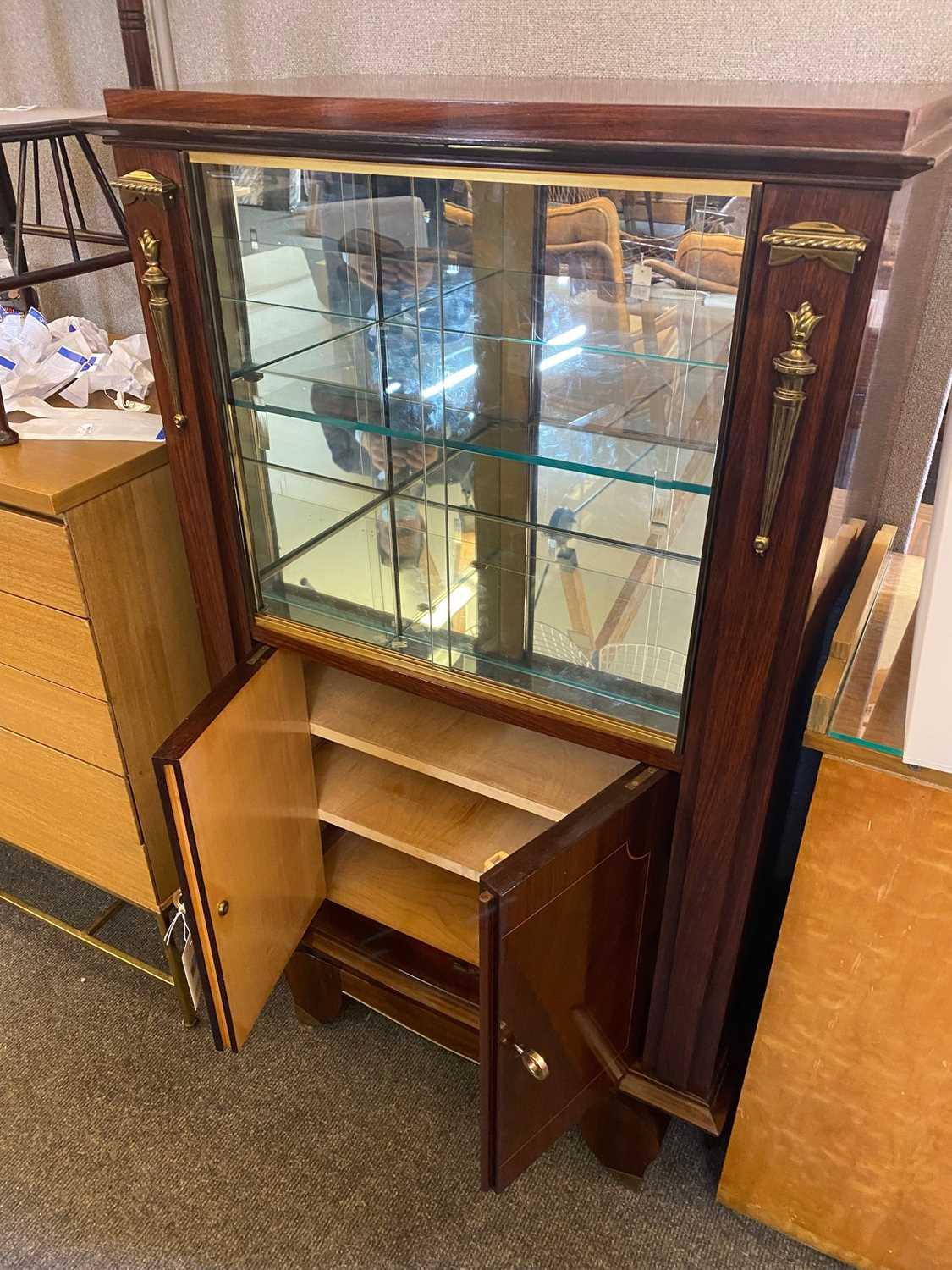 An Art Deco rosewood display cabinet, - Image 4 of 5