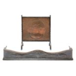 An Arts and Crafts bronze and copper fender,