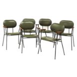 A set of six Eglin industrial dining chairs,