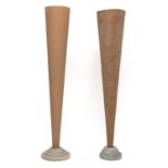 Two fibreglass and plaster floor lamps,