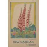 A London Underground poster: 'Foxgloves, Kew Gardens by Underground',