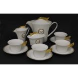 A Rosenthal Studio-Line Versace Gorgona 'Medaillon Meandre d'Or' tea set for four,