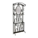 An Art Deco wrought iron hall stand,