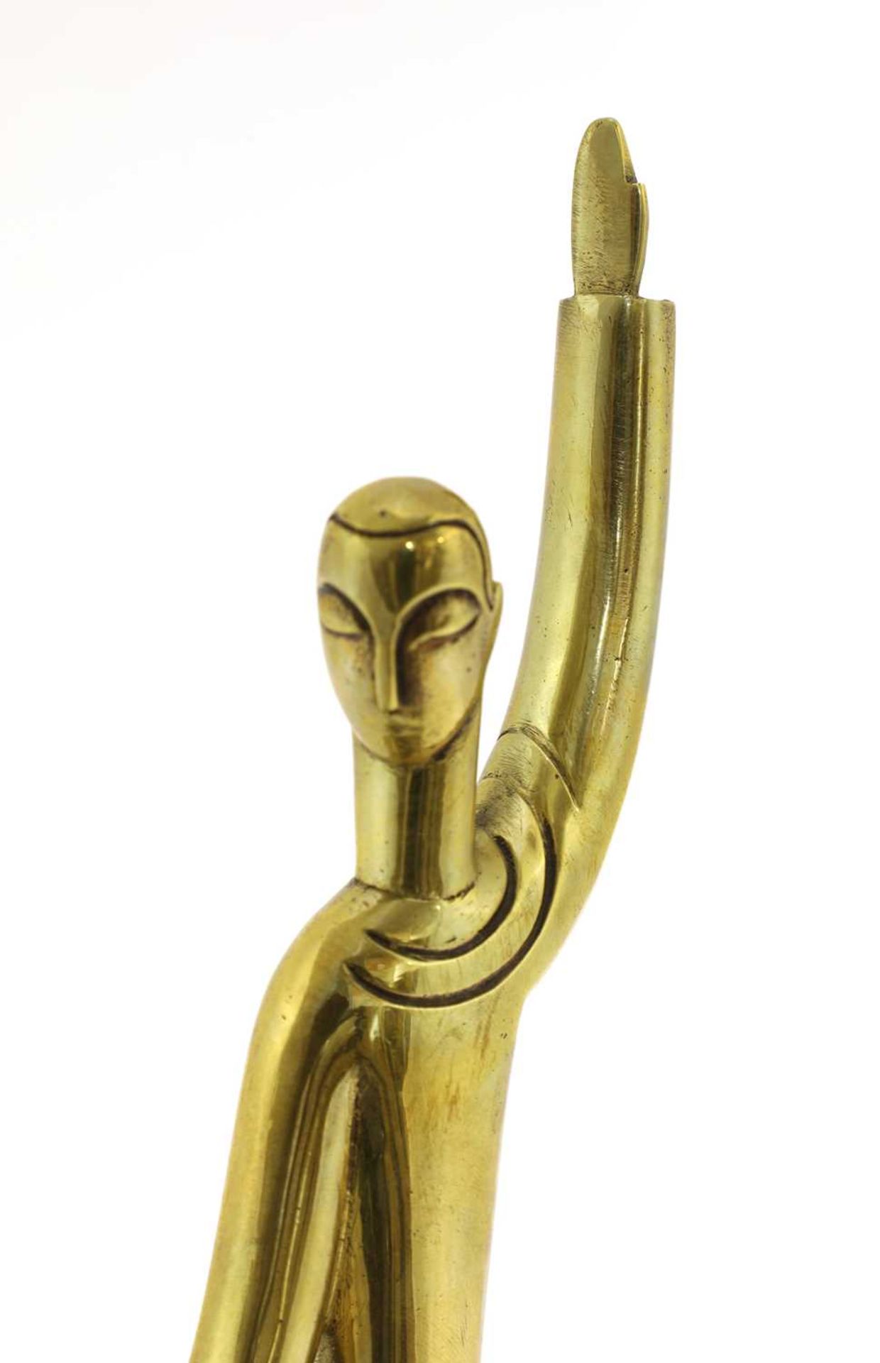 A Hagenauer polished brass figure of a kneeling man, - Bild 3 aus 4