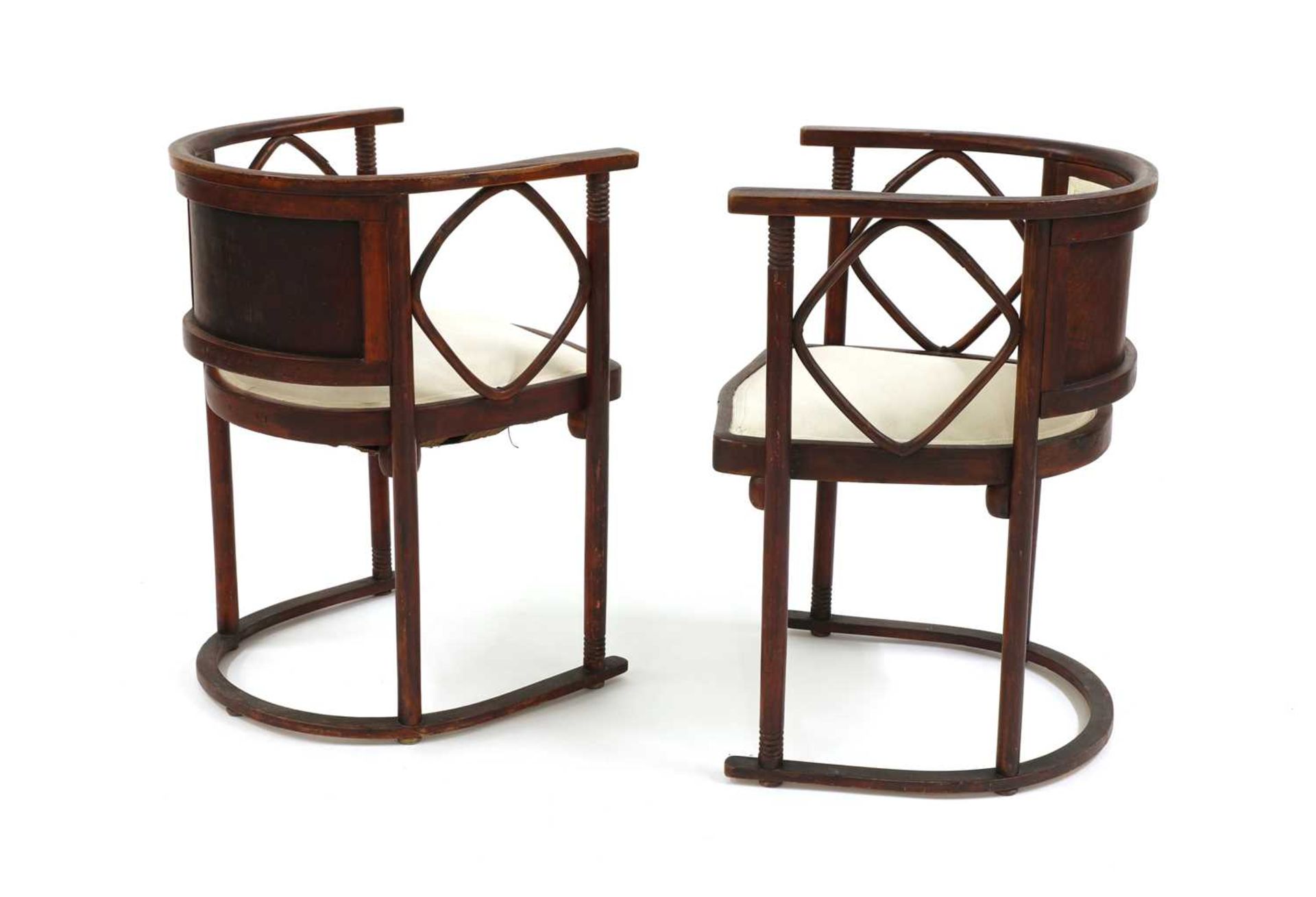 A pair of Viennese Secessionist 'Fledermaus' armchairs, - Image 2 of 4