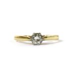 An 18ct gold single stone diamond ring,