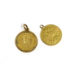 An Austrian gold 10 corona coin,