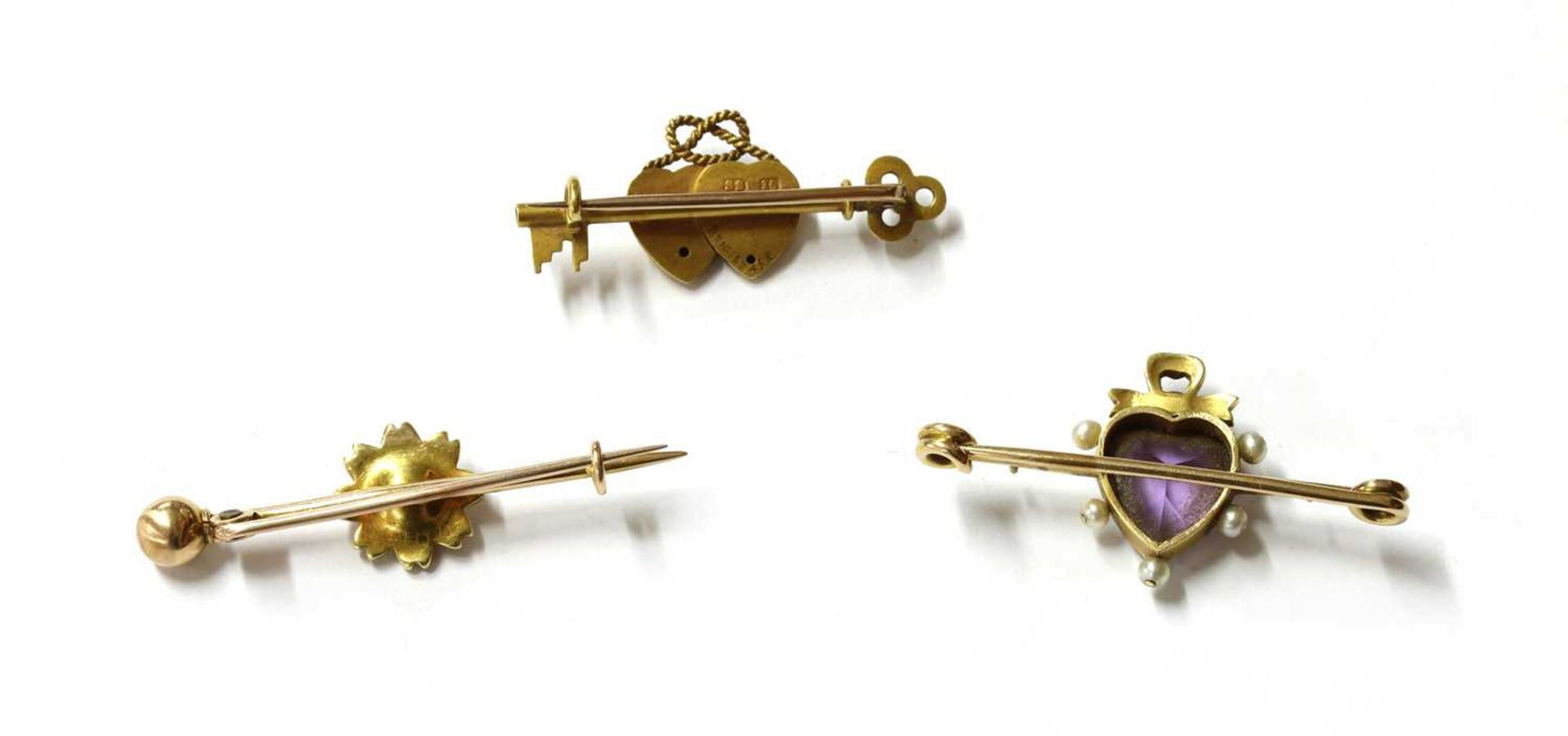 A Victorian gold split pearl set bar brooch, - Image 2 of 2