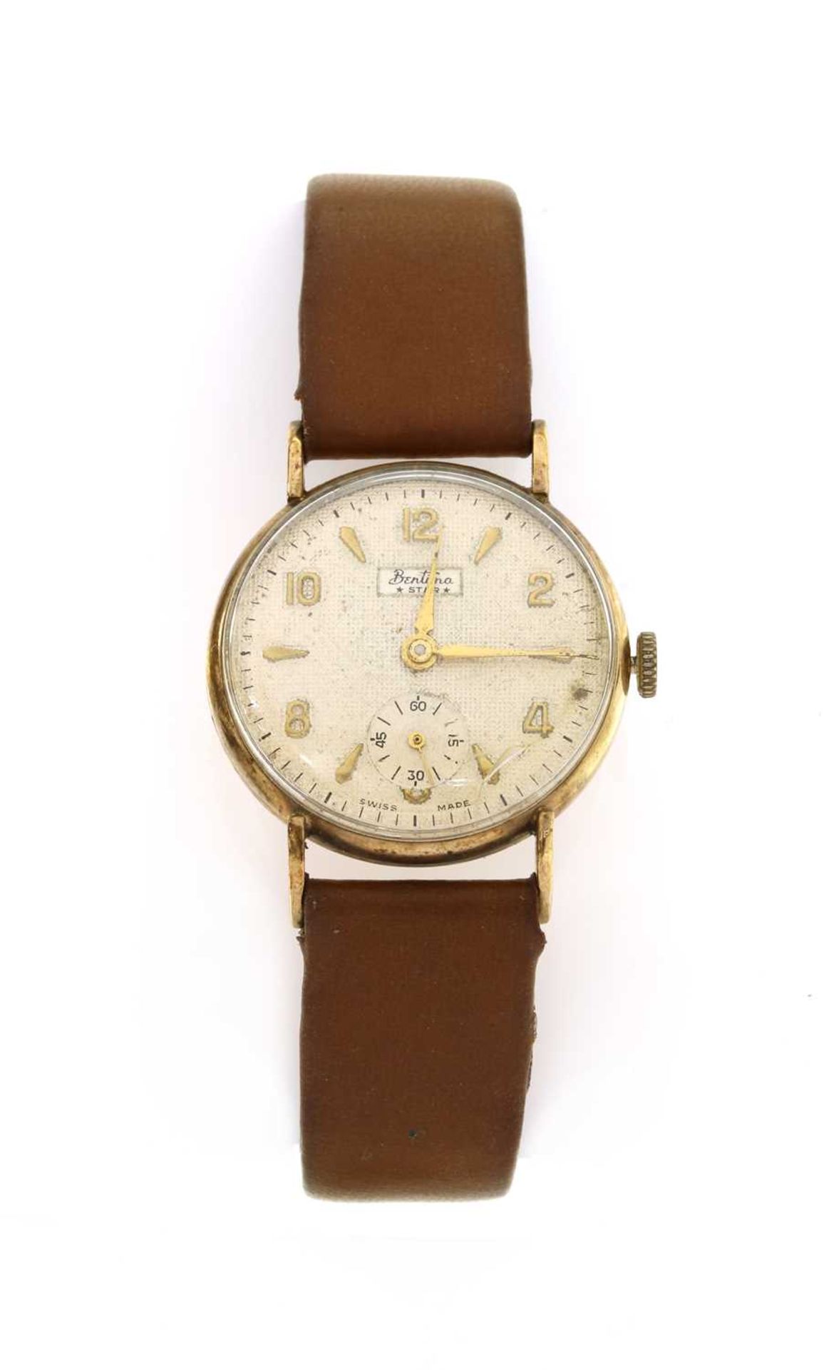 A mid-size 9ct gold Bentina 'Star' mechanical strap watch,