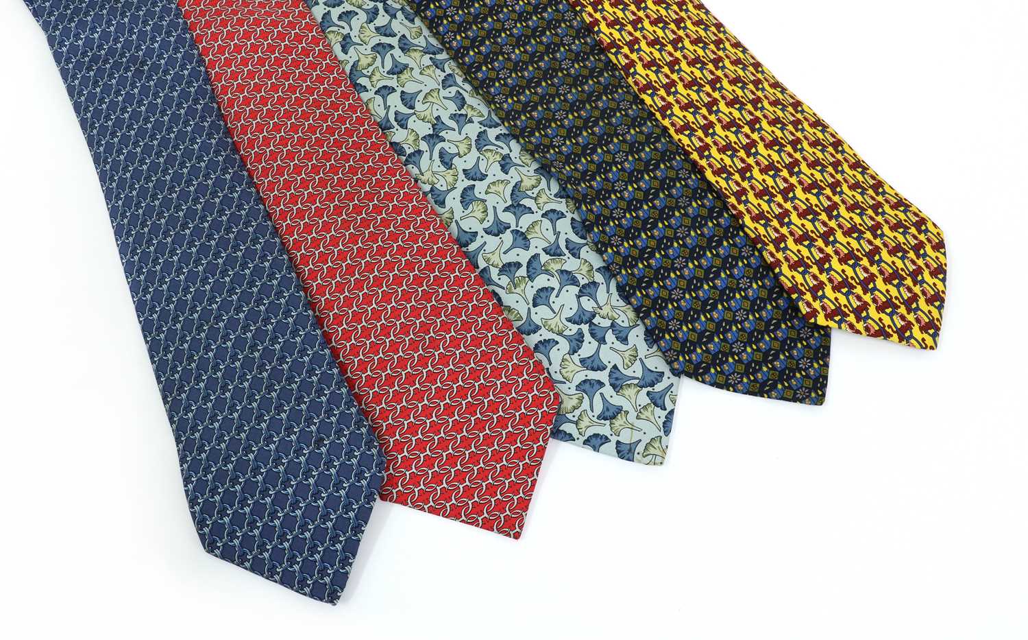 Five Hermes ties,