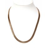 A 9ct gold herringbone link necklace,