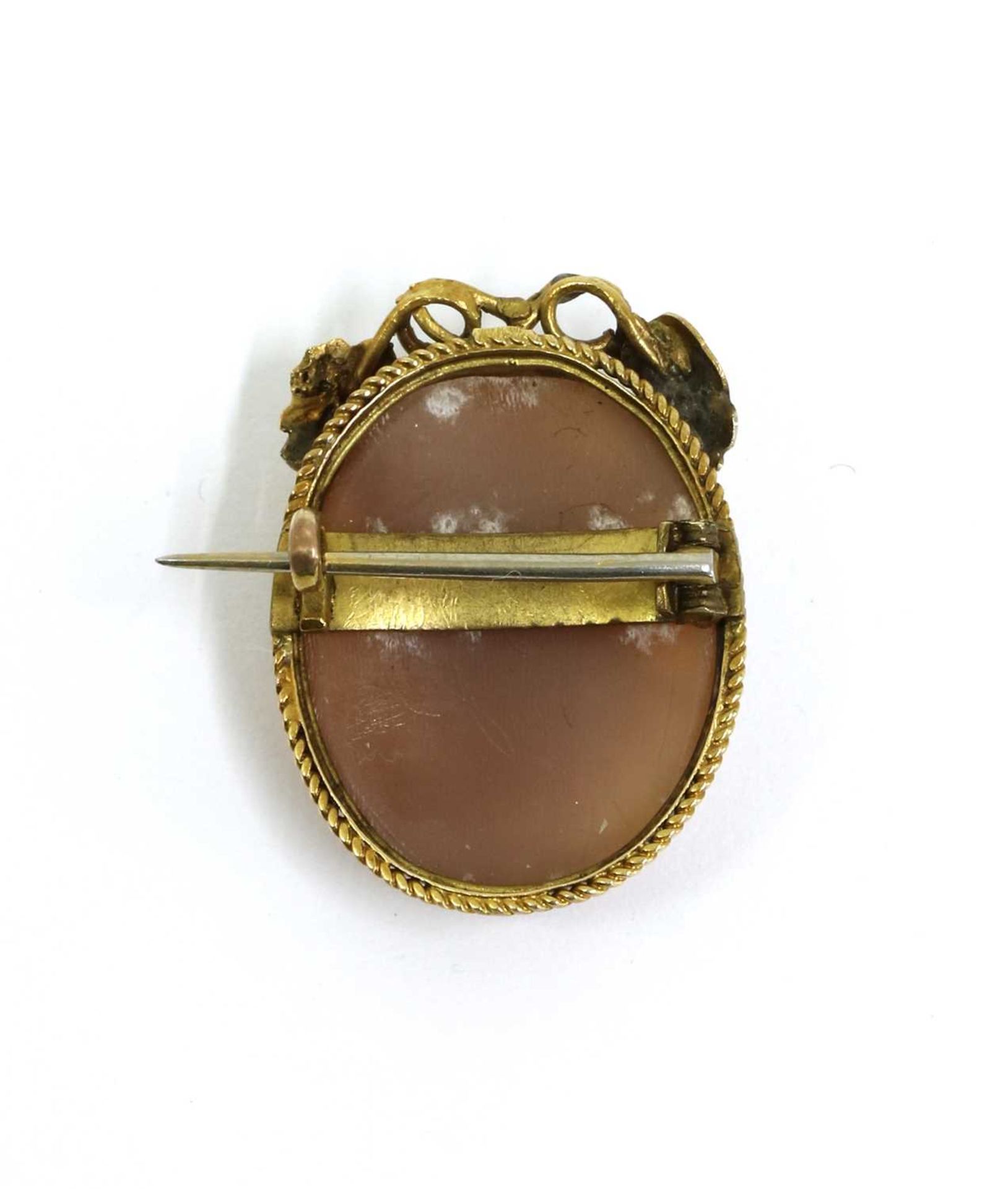 A gold shell cameo brooch, - Image 2 of 2