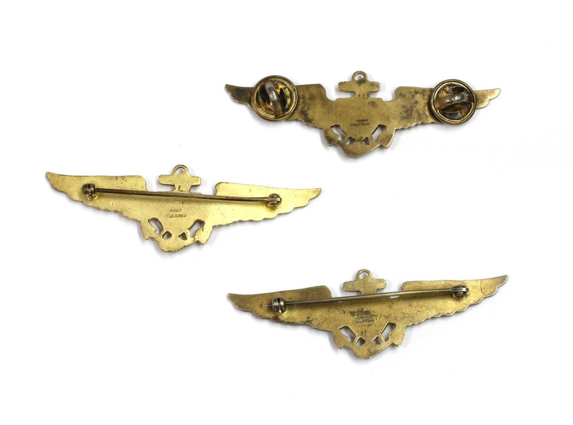 Three gold filled US Naval Aviator wings by Balfour - Image 2 of 2