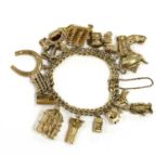 A gold charm bracelet,