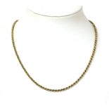 An Italian gold rope link chain,