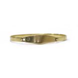 A gold diamond set identity bangle,