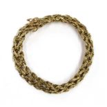 A 9ct gold two row flattened rope link bracelet,