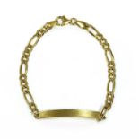A gold identity bracelet,