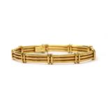 A 9ct gold hollow bar link bracelet,