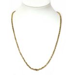 A 9ct gold rectangular link chain,