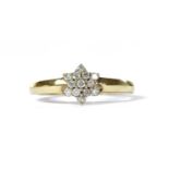 A 9ct gold diamond cluster ring,