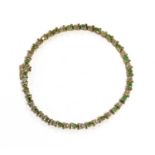 A 9ct gold emerald and diamond bracelet,