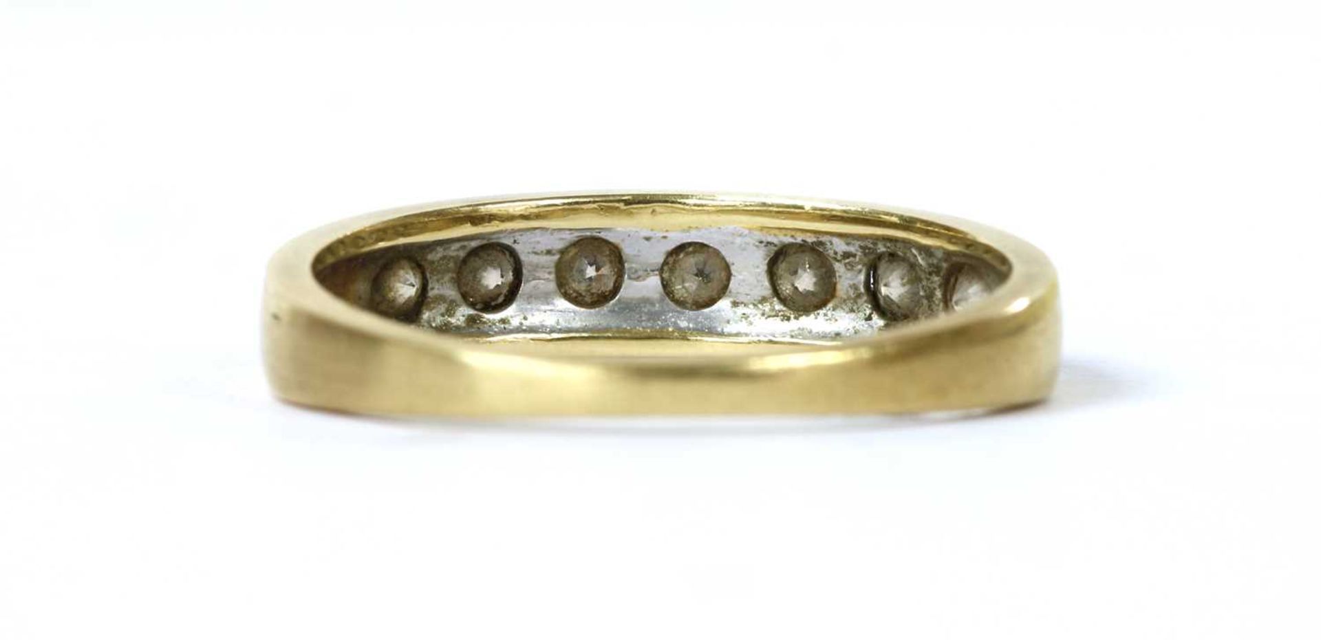 A gold seven stone diamond ring, - Image 3 of 3